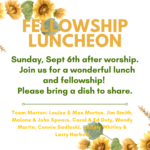 Fellowship Luncheon 9/6